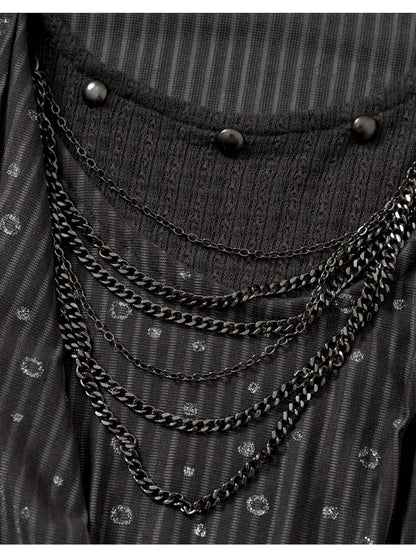 Off-Shoulder Long Sleeve Blouse【s0000014121】