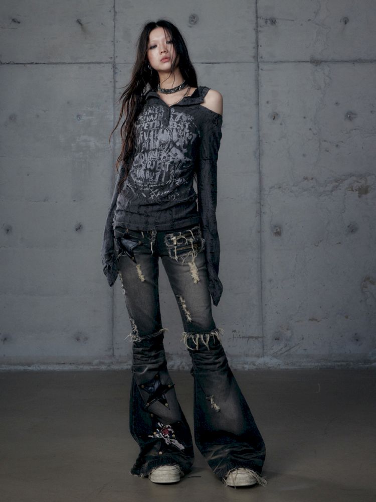 Backless Hooded Long Sleeve Bottom Top【s0000013469】