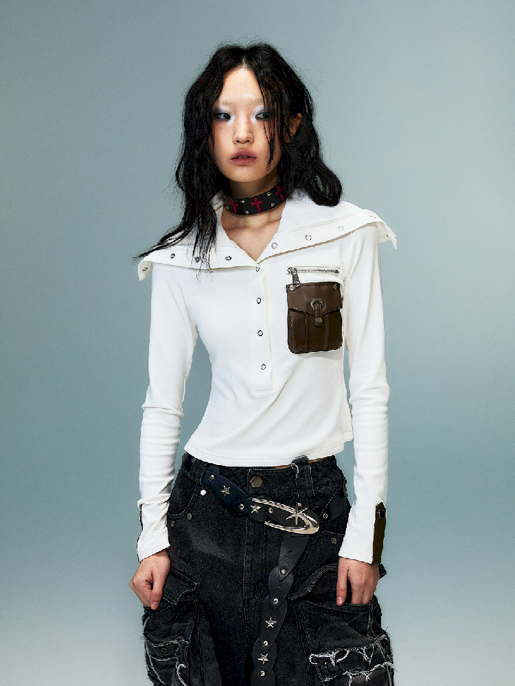 슬림 니트 긴 소매 바닥 셔츠 [S0000011480]