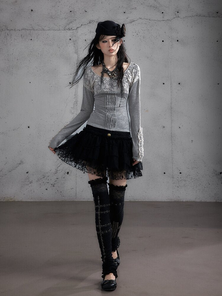 Lace Embroidered Knit Sweater【s0000019159】