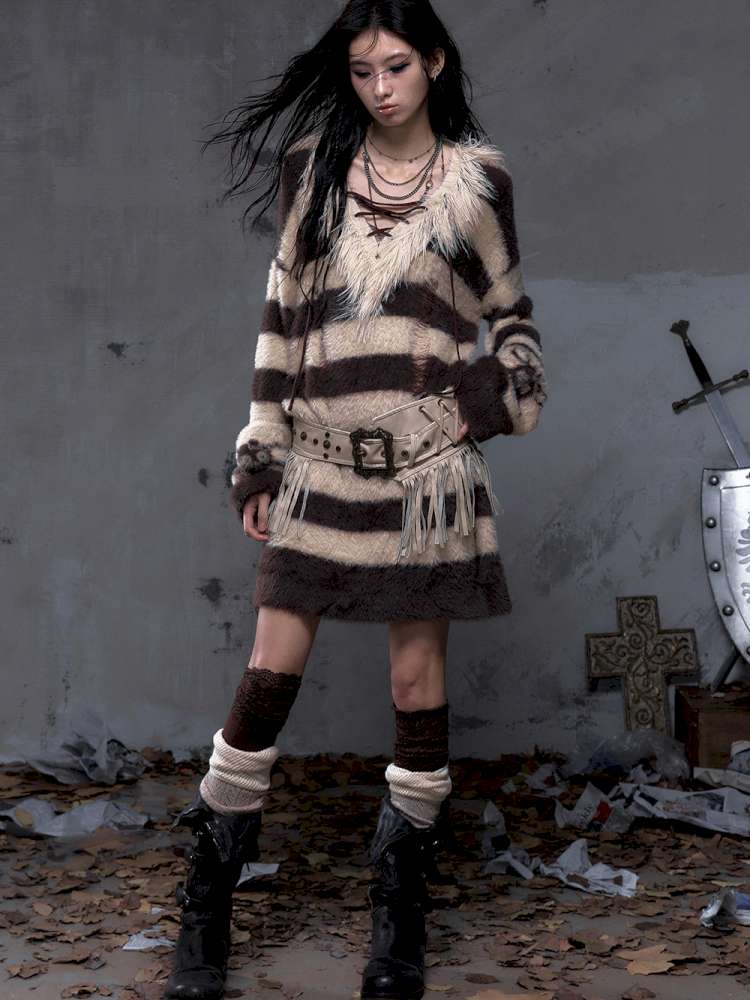 Long-Sleeve Striped Sweater【s0000014474】