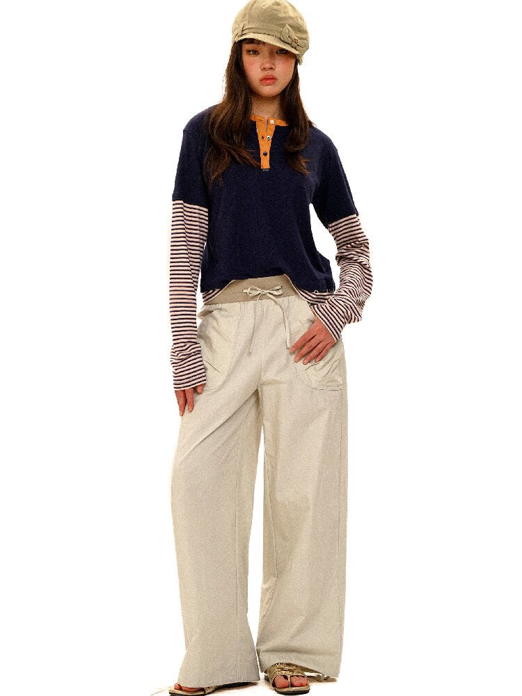 Threaded Waist Drawstring Pants【s0000017438】