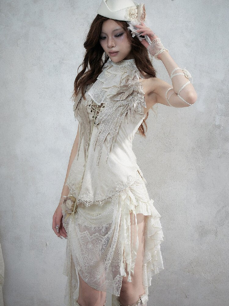 Vintage Court Wing Embroidered Top【s0000017859】