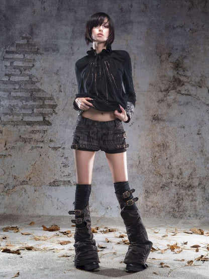 Faux Two-Piece Leggings Low-Rise Shorts【s0000014485】