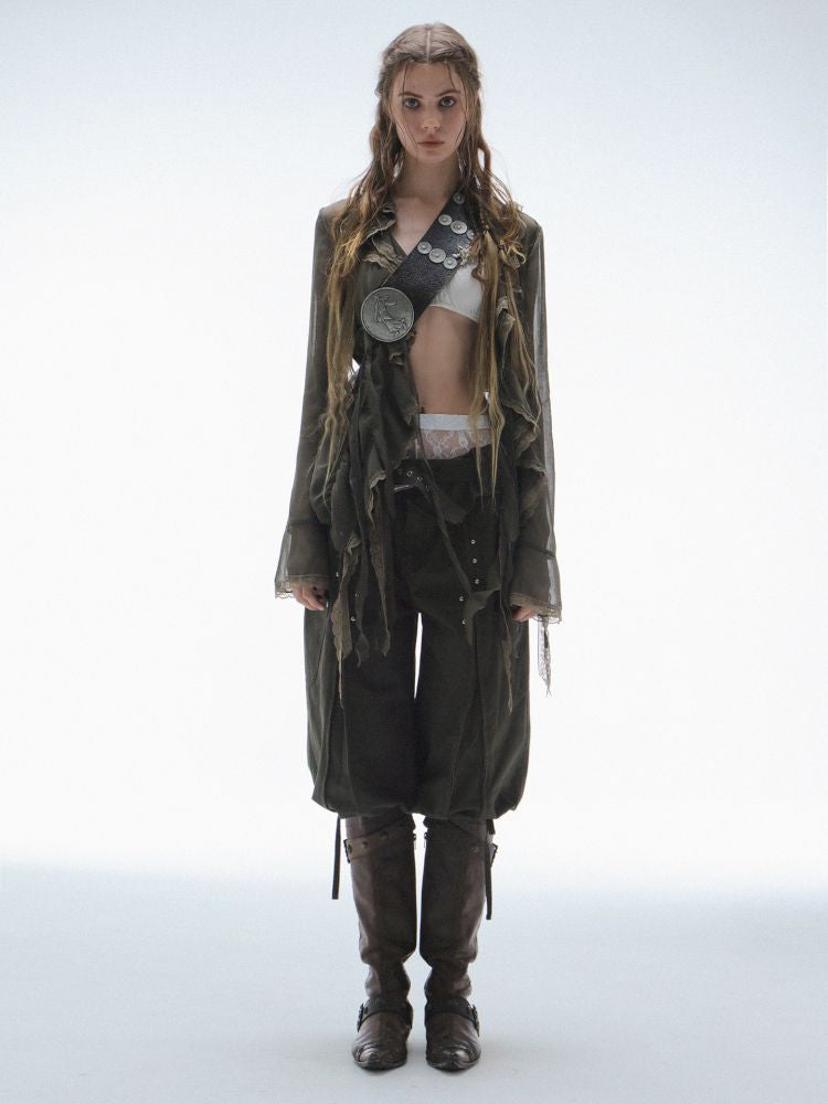 Original Textured Sheer Chiffon Blouse【s0000013908】