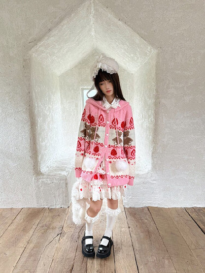 Bear Cake Fair Isle Cardigan【s0000018537】