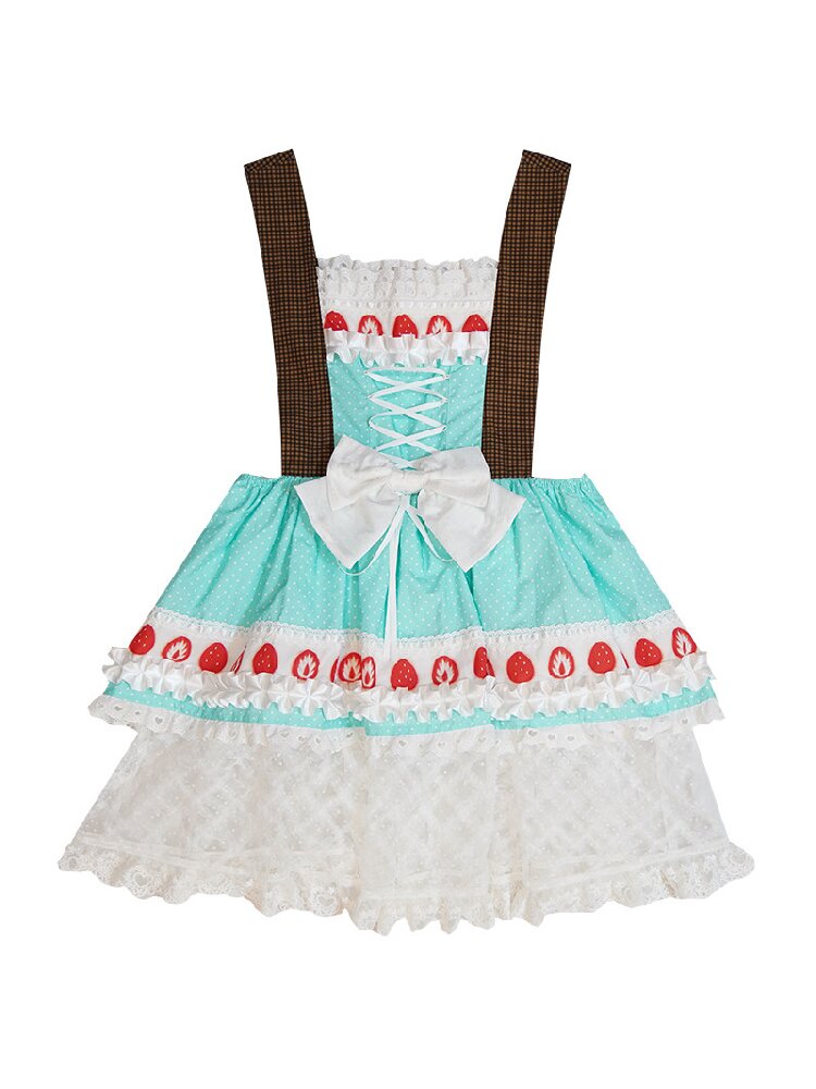 Polka Dot Floral Bow Tank Dress【s0000018543】