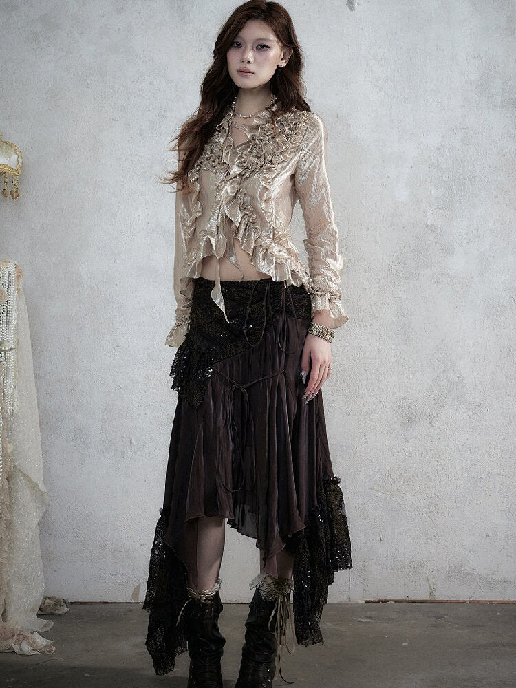 Dreamy Heiress Lace Chiffon Dress【s0000017984】