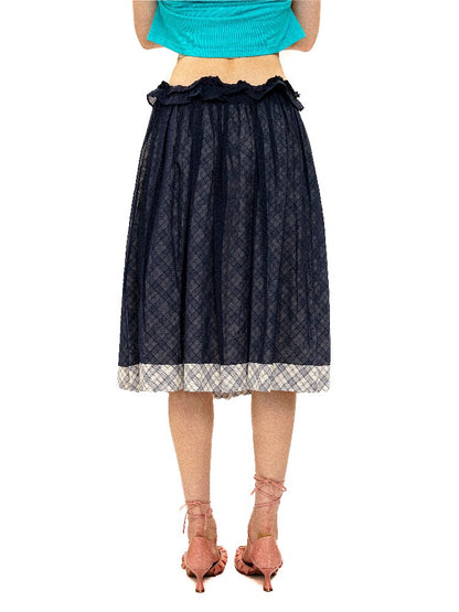 Thin Plaid Bow Spliced Skirt【s0000016087】