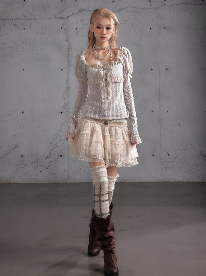 Vintage Layered Mesh Puffy Skirt【s0000019151】