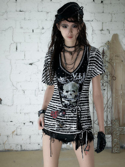 Vintage Punk Y2k Two-Piece T-Shirt【s0000017241】