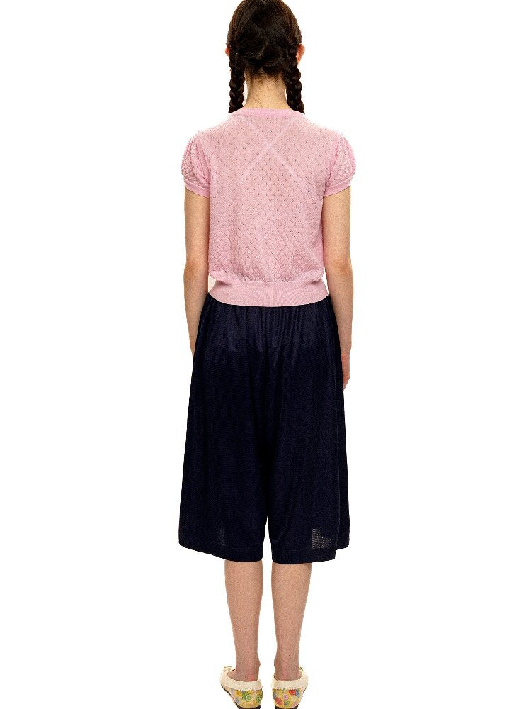 Breathable Lace Knit Top Skirt Set【s0000017442】