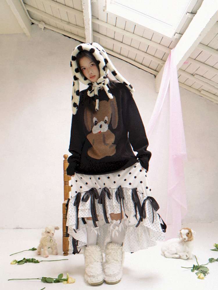 Asymmetric Bow Midi Skirt【s0000014525】