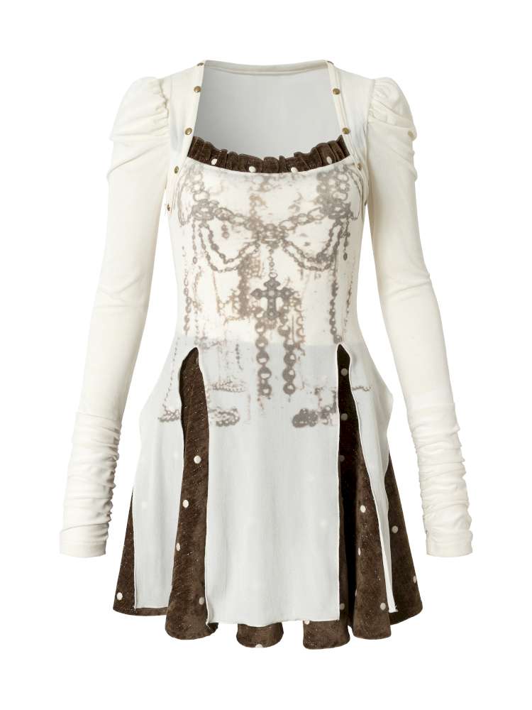 Vintage Baroque Velvet Check Dress【s0000014935】