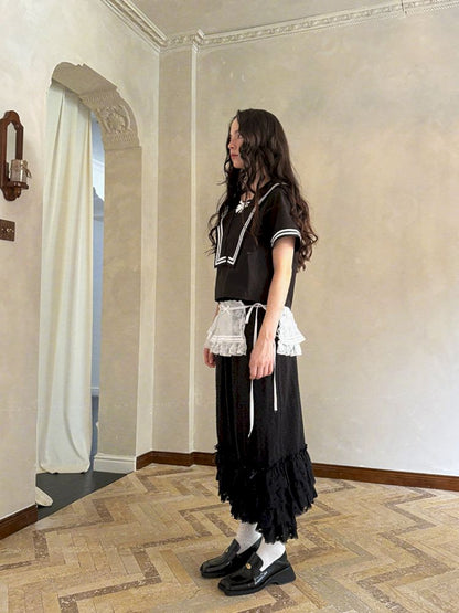 Cute bubble multi-layered lace bows pants【s0000012765】