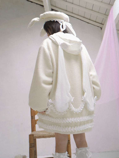 Rabbit-Eared Bendable Lace Beret【s0000014524】