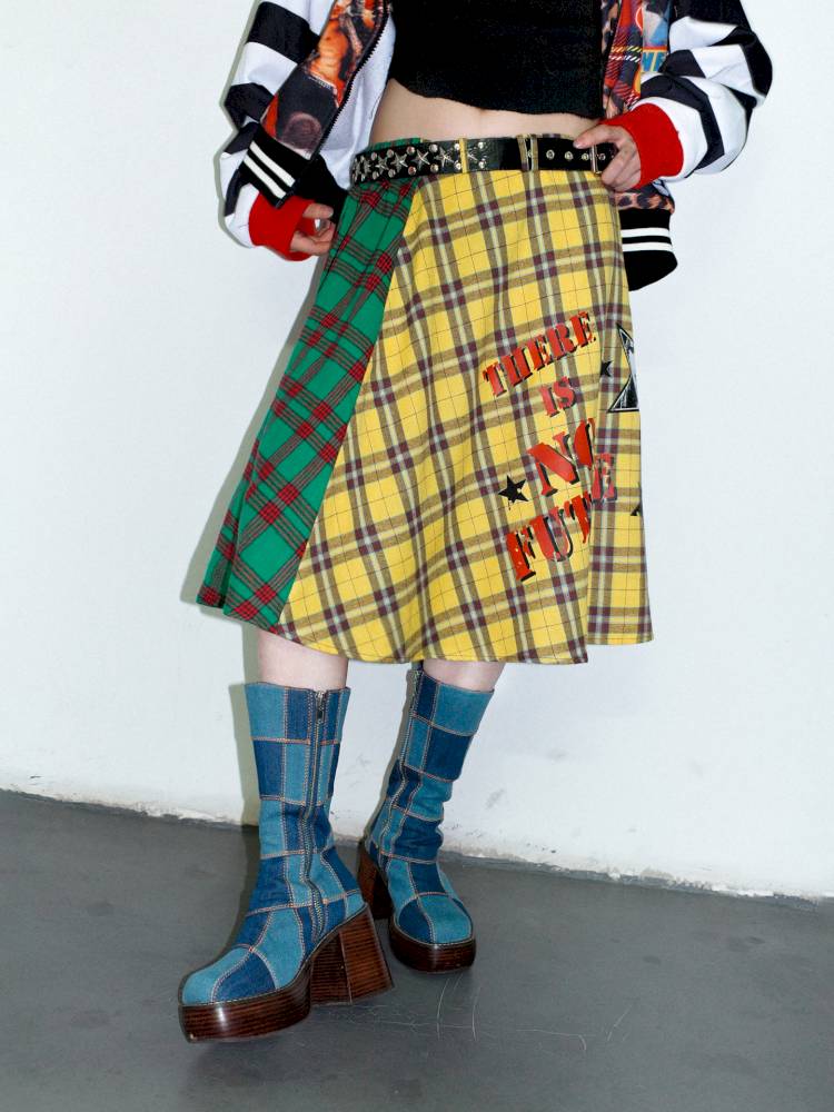 Vintage layered butt curtain skirt【s0000014378】