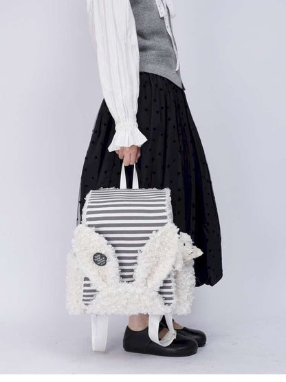 Rabbit Ears Fur Computer School Bag【s0000014615】
