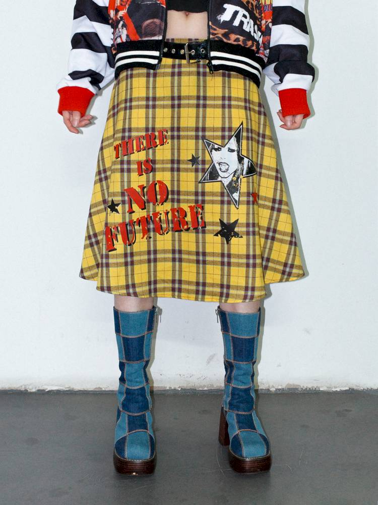 Vintage layered butt curtain skirt【s0000014378】