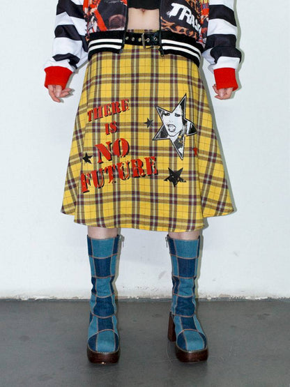 Vintage layered butt curtain skirt【s0000014378】