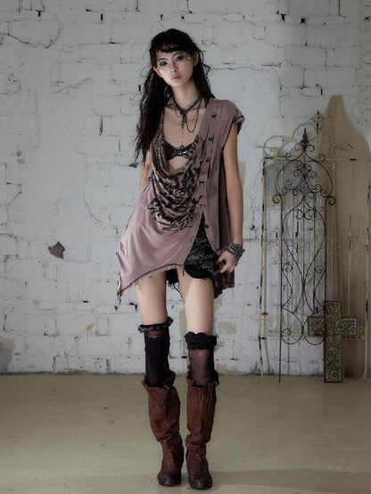 Punk Metallic Bikini Short T-Shirt【s0000016978】