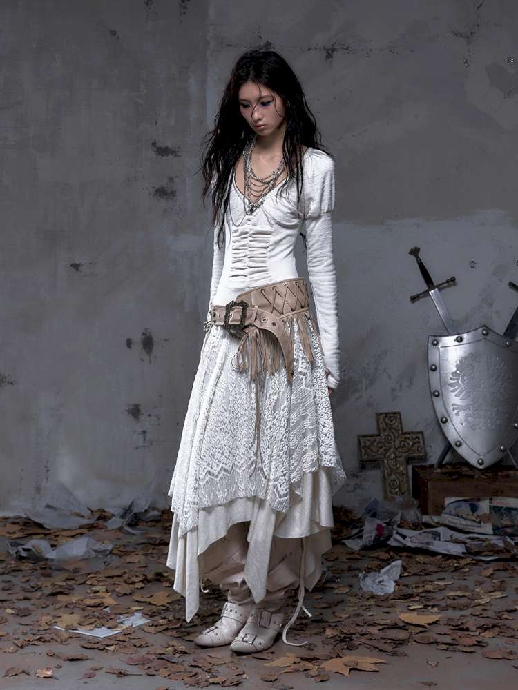 Lace Slimming Patchwork Knit Dress【s0000014467】