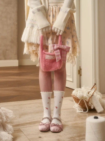 Floral Print “Mix & Match” Sweet Floral Knit Top【s0000014324】