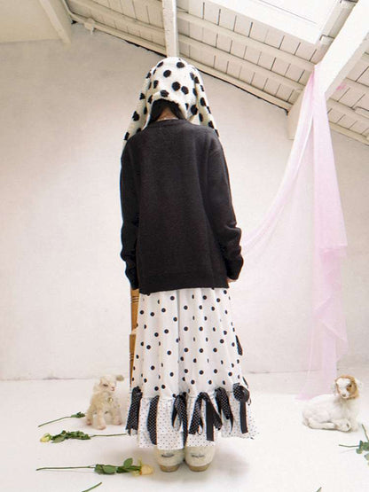 Asymmetric Bow Midi Skirt【s0000014525】