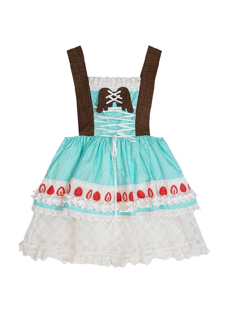 Polka Dot Floral Bow Tank Dress【s0000018543】