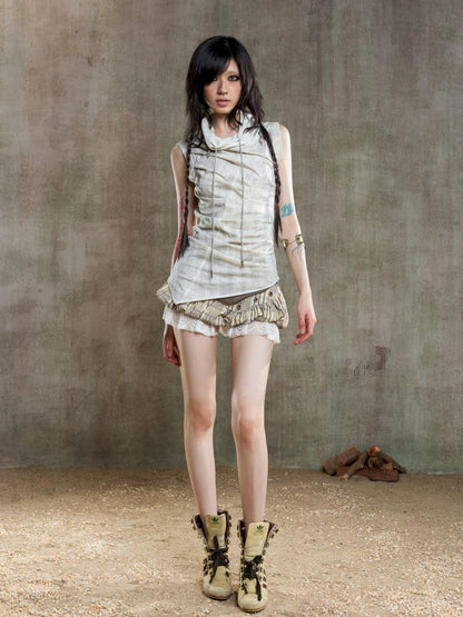 Irregular Pleated Multi-Wear Vest【s0000012658】