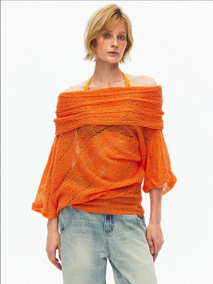 One Shoulder Cut Out Cable Knit【s0000015930】