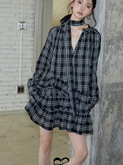 Plaid Ruffle Dress【s0000013739】