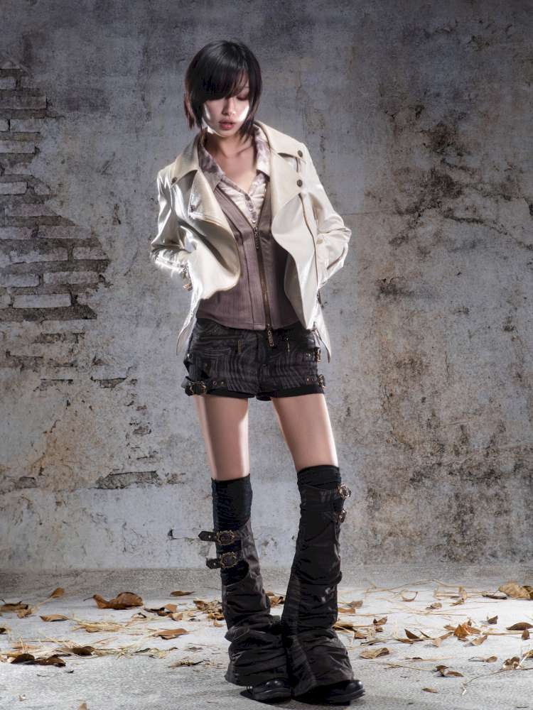 Faux Two-Piece Leggings Low-Rise Shorts【s0000014485】