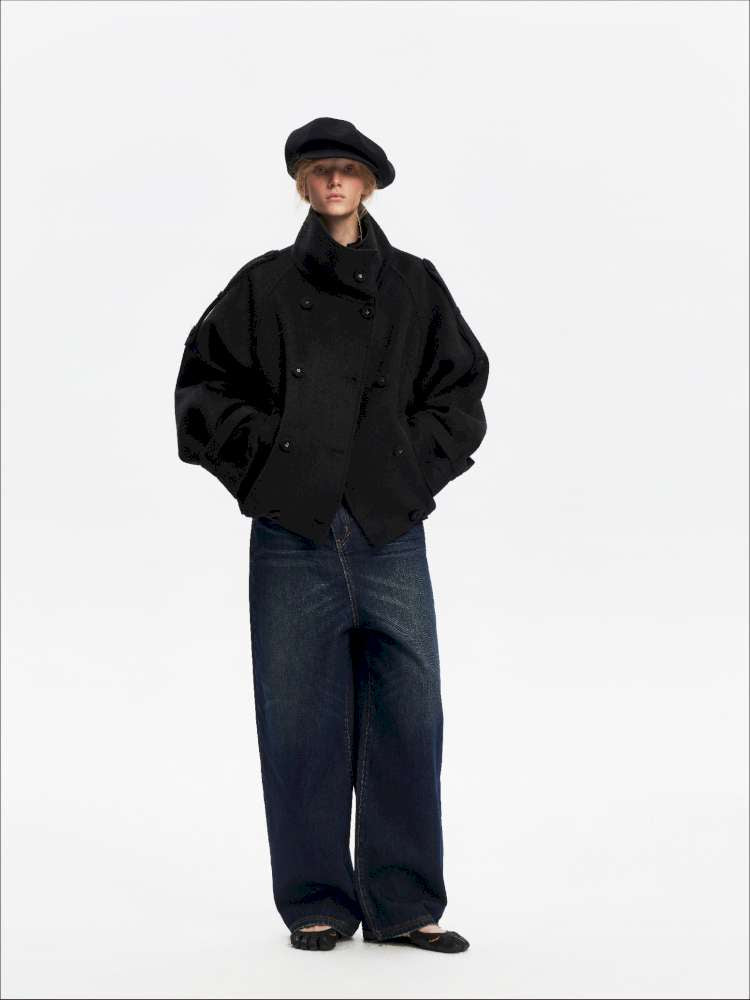 Vintage Yellow Mud Distressed Wide-Leg Jeans【s0000014873】