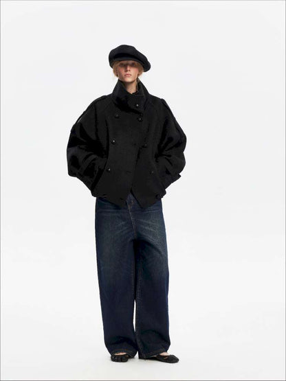 Vintage Yellow Mud Distressed Wide-Leg Jeans【s0000014873】