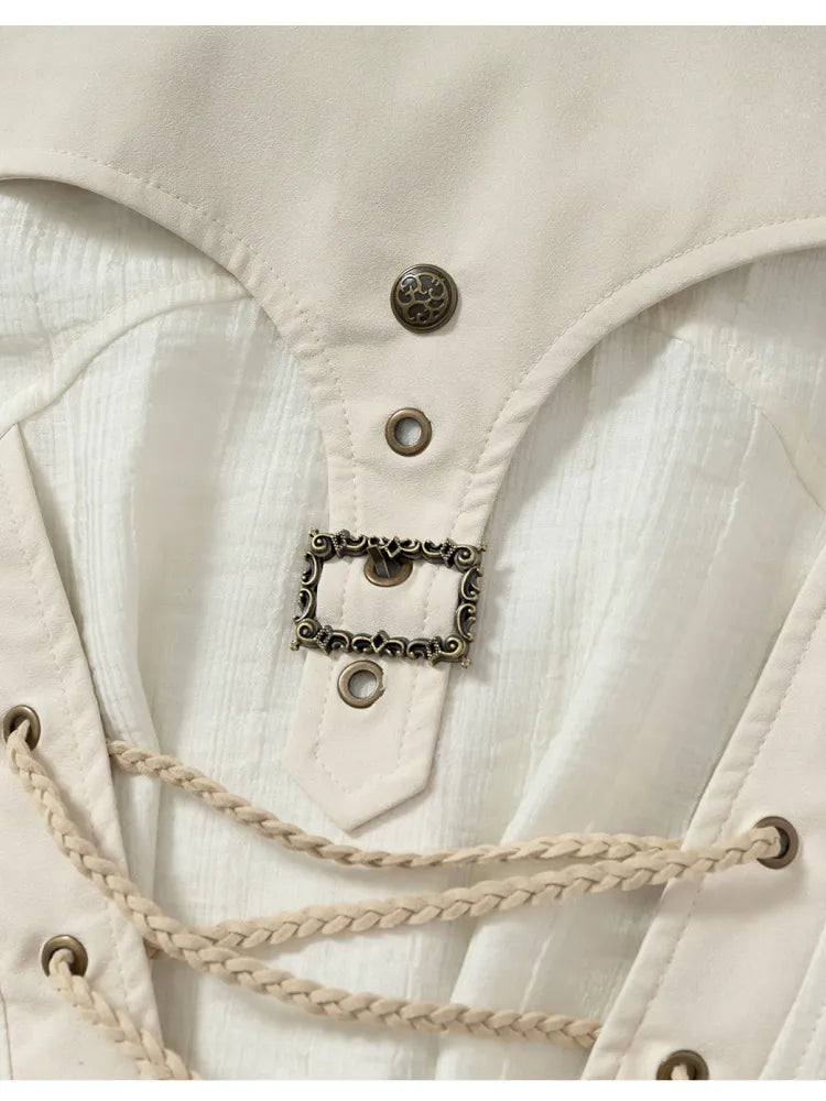 Leather Detachable Long-Sleeved Shirt【s0000014119】