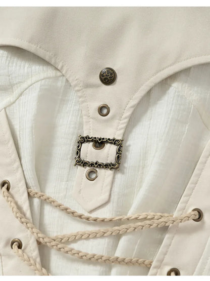 Leather Detachable Long-Sleeved Shirt【s0000014119】