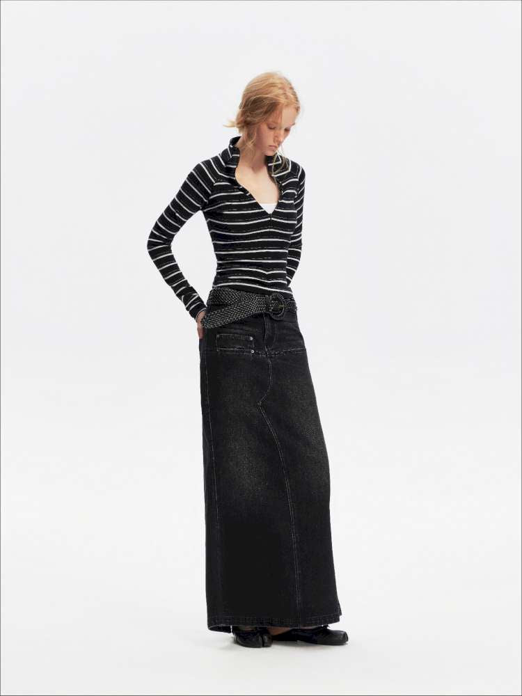 Vintage Striped Slim Knit Top【s0000015059】