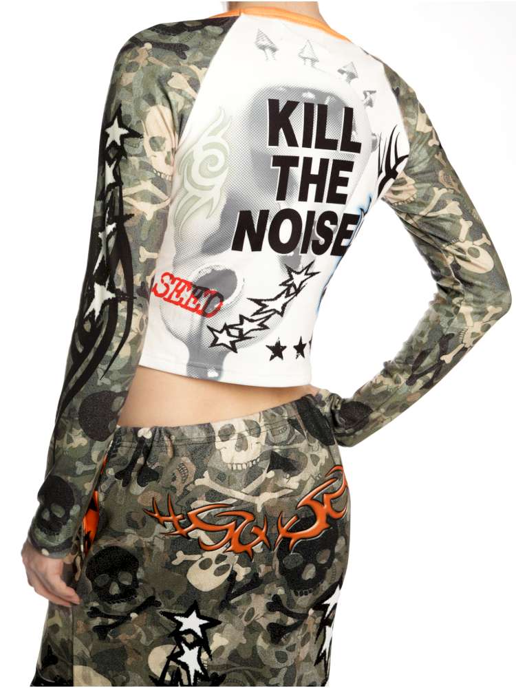 Sweet Cool Y2K Subculture Print Short Top【s0000014907】