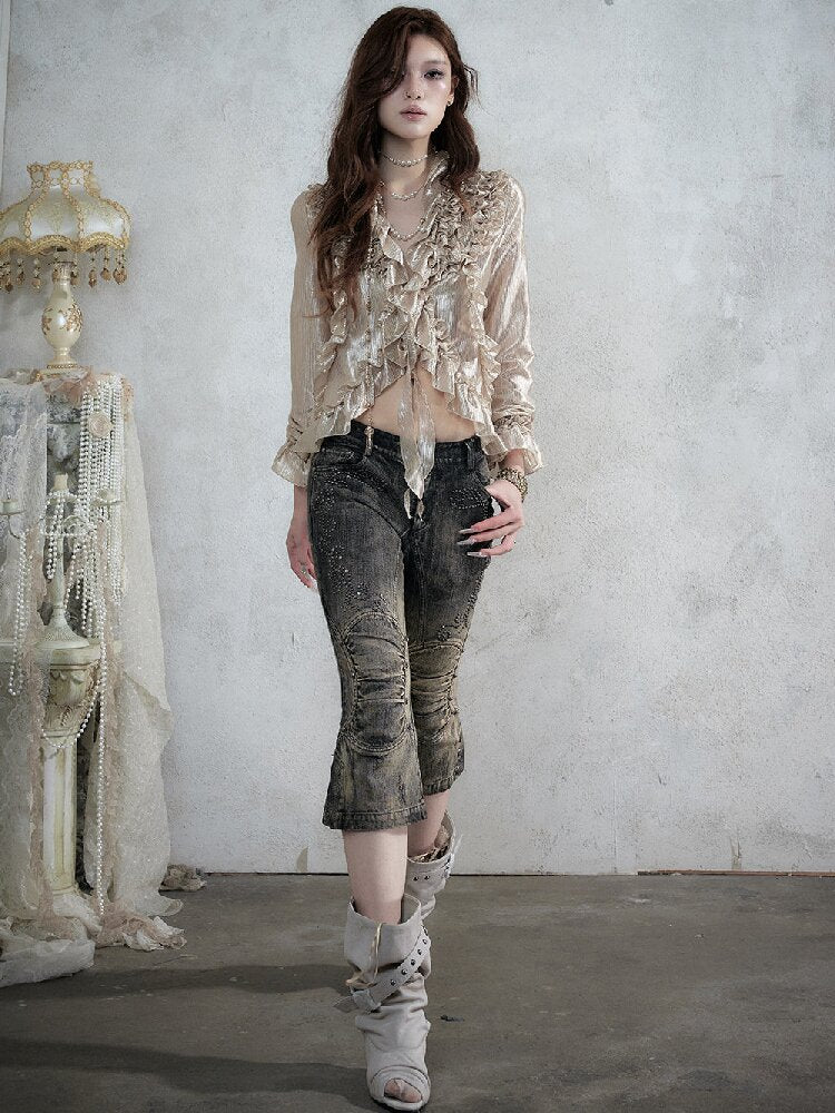 Wood Flange Waist-Cinching Shirt【s0000017986】