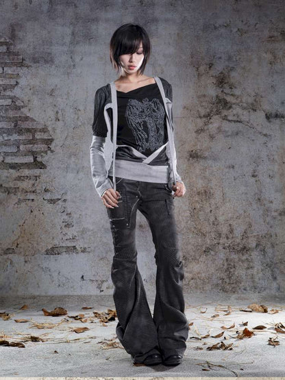 High-Stretch Printed Rhinestone Knit Top【s0000014490】