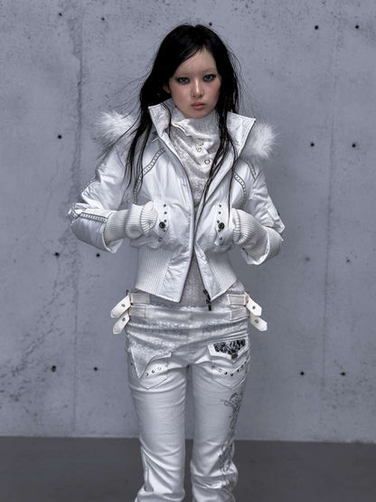 Street Punk Fur Hooded Padded Jacket【s0000014922】