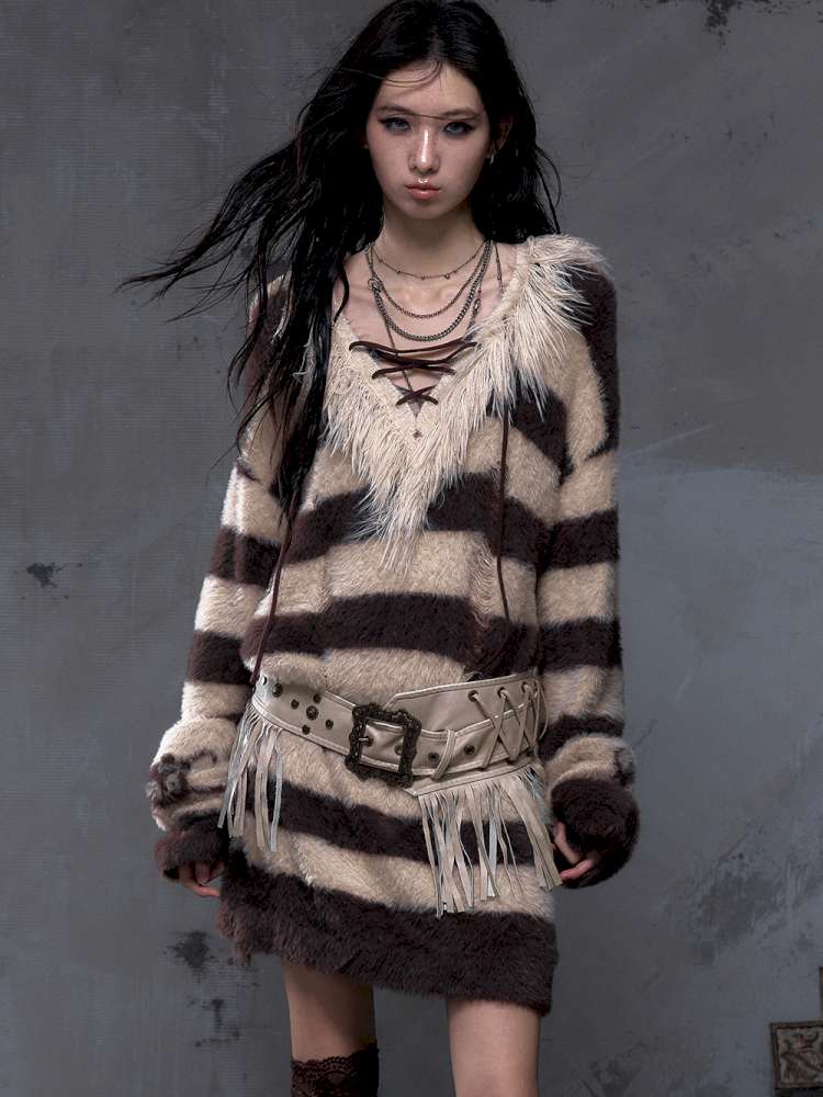 Long-Sleeve Striped Sweater【s0000014474】