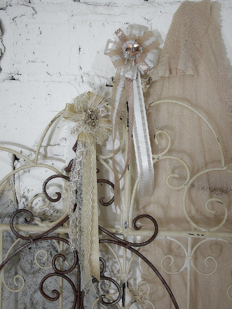 Court Lace Satin Ribbon Brooch【s0000017246】