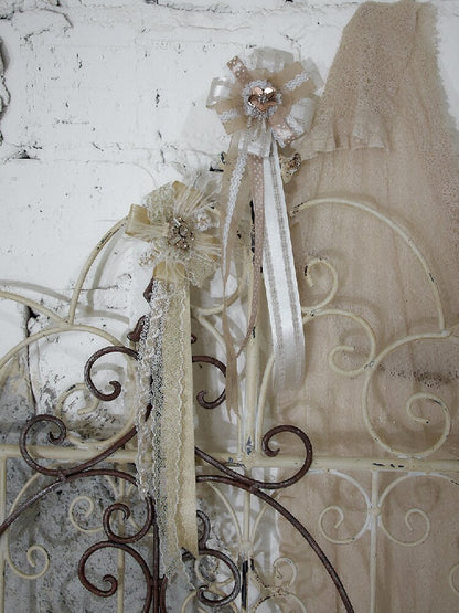 Court Lace Satin Ribbon Brooch【s0000017246】
