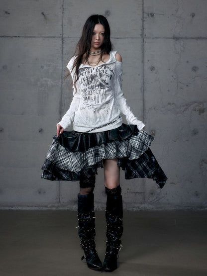 Heavy leather bustier skirt【s0000013467】