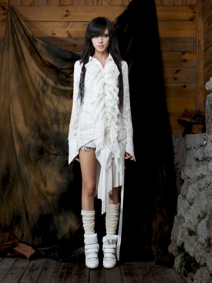 Ruffled Asymmetric Cardigan【s0000013897】