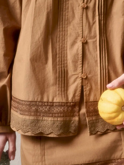 Natural Cotton Shirt Skirt Set【s0000014330】