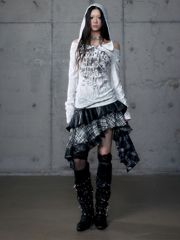 Heavy leather bustier skirt【s0000013467】