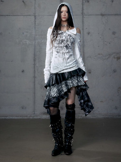 Heavy leather bustier skirt【s0000013467】